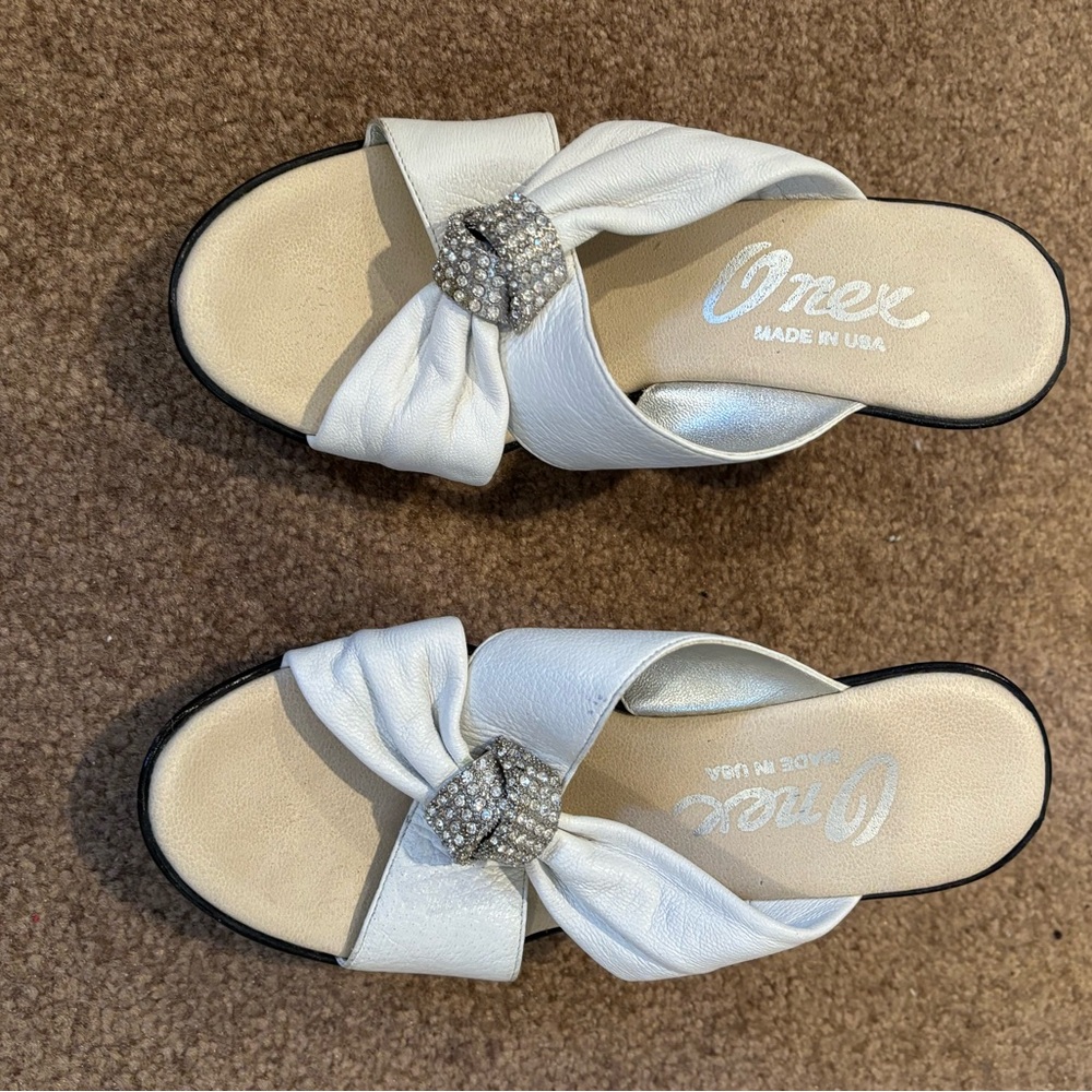 Onex White Sandals with Silver Accents